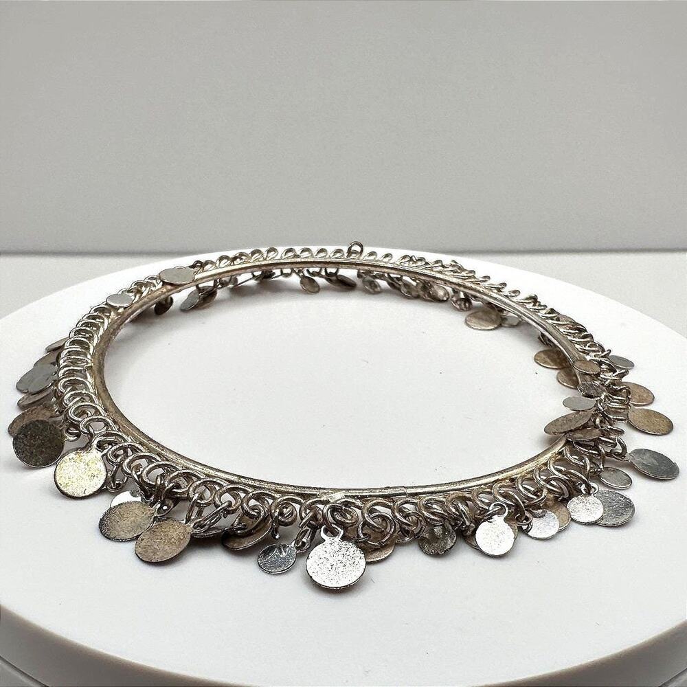 Vintage 80s Coin Charm Cuff Bracelet Boho Women's Classic Fashion Jewelry Y2K